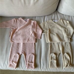 Lot of 2 Zara Baby Sweater Footie Sets